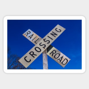 Old Railroad Crossing Sign Sticker